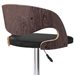 Malibu Swivel Adjustable Bar Stool in Black Faux Leather with Dark Oak Wood Finish - ARL1742
