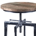 Concord Adjustable Bar Stool in Industrial Grey Finish with Pine Wood Seat - ARL1752