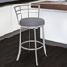Viper 26" Height Swivel Counter Stool in Brushed Stainless Steel finish with Grey Faux Leather - ARL1759