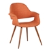 Phoebe Mid-Century Dining Chair in Walnut Finish and Orange Fabric - ARL1760