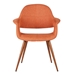 Phoebe Mid-Century Dining Chair in Walnut Finish and Orange Fabric - ARL1760