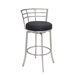 Viper 26" Height Swivel Counter Stool in Brushed Stainless Steel finish with Black Faux Leather - ARL1762