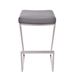 Atlantis 30" Height Backless Bar Stool in Brushed Stainless Steel finish with Grey Faux Leather - ARL1767