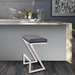 Atlantis 26" Height Backless Counter Stool in Brushed Stainless Steel finish with Black Faux Leather - ARL1768