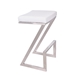 Atlantis 26" Height Backless Counter Stool in Brushed Stainless Steel finish with White Faux Leather - ARL1770