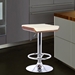 Java Adjustable Bar Stool in Chrome finish with Walnut wood and Cream Faux Leather - ARL1773