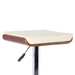 Java Adjustable Bar Stool in Chrome finish with Walnut wood and Cream Faux Leather - ARL1773
