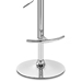 Naples Swivel Adjustable Bar Stool in Chrome finish with Cream Faux Leather and Walnut Veneer Back - ARL1775