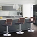 Storm Adjustable Bar Stool in Chrome finish with Walnut wood and Black Faux Leather - ARL1776