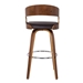 Shelly 26" Counter Height Bar Stool in Walnut Wood Finish with Brown Polyurethane - ARL1781