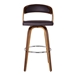 Shelly 26" Counter Height Bar Stool in Walnut Wood Finish with Brown Polyurethane - ARL1781