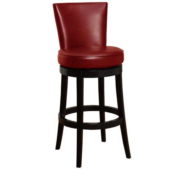 Boston Swivel Bar Stool In Red Bonded Leather 26" seat height 