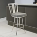Cleo 26" Modern Swivel Counter Stool In Gray and Stainless Steel - ARL1794