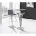 Ibiza Adjustable Brushed Stainless Steel Bar Stool in Gray Faux Leather - ARL1805