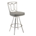 Drake 26" Contemporary Swivel Counter Stool In Gray and Stainless Steel - ARL1816