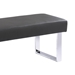 Amanda Contemporary Dining Bench in Gray Faux Leather and Chrome Finish - ARL1817