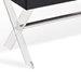 Joanna Ottoman Bench in Black Tufted Velvet with Crystal Buttons and Acrylic Legs - ARL1818