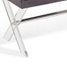 Joanna Ottoman Bench in Gray Tufted Velvet with Crystal Buttons and Acrylic Legs - ARL1819
