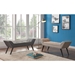 Porter Ottoman Bench in Charcoal Fabric with Nailhead Trim and Espresso Wood Legs - ARL1820