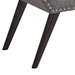 Porter Ottoman Bench in Charcoal Fabric with Nailhead Trim and Espresso Wood Legs - ARL1820
