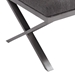 Milo Bench in Brushed Stainless Steel finish with Grey Fabric - ARL1824