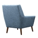 Cobra Mid-Century Modern Chair in Blue Linen and Walnut Legs - ARL1840
