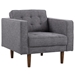 Element Mid-Century Modern Chair in Dark Gray Linen and Walnut Legs - ARL1842