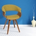 Summer Modern Chair In Green Fabric and Walnut Wood - ARL1845