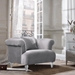 Elegance Contemporary Sofa Chair in Grey Velvet with Acrylic Legs - ARL1856
