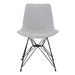 Palmetto Contemporary Dining Chair in Grey Fabric with Black Metal Legs - ARL1862