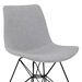 Palmetto Contemporary Dining Chair in Grey Fabric with Black Metal Legs - ARL1862