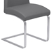 Blanca Contemporary Dining Chair in Gray Faux Leather with Brushed Stainless Steel Finish - Set of 2 - ARL1863
