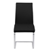 Blanca Contemporary Dining Chair in Black Faux Leather with Brushed Stainless Steel Finish - Set of 2 - ARL1864