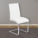 Blanca Contemporary Dining Chair in White Faux Leather with Brushed Stainless Steel Finish - Set of 2 - ARL1865
