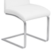 Blanca Contemporary Dining Chair in White Faux Leather with Brushed Stainless Steel Finish - Set of 2 - ARL1865