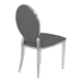 Cielo Contemporary Dining Chair in Gray Faux Leather with Brushed Stainless Steel Finish - Set of 2 - ARL1869