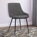 Mia Contemporary Dining Chair in Charcoal Fabric with Black Powder Coated Metal Legs - ARL1875