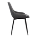 Mia Contemporary Dining Chair in Charcoal Fabric with Black Powder Coated Metal Legs - ARL1875
