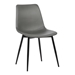 Monte Contemporary Dining Chair in Gray Faux Leather with Black Powder Coated Metal Legs - ARL1877