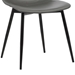 Monte Contemporary Dining Chair in Gray Faux Leather with Black Powder Coated Metal Legs - ARL1877