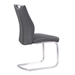 Bravo Contemporary Dining Chair in Gray Faux Leather and Brushed Stainless Steel Finish - Set of 2 - ARL1880