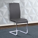 Amanda Contemporary Side Chair in Gray Faux Leather and Chrome Finish - Set of 2 - ARL1881