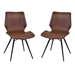 Zurich Dining Chair in Vintage Coffee Faux Leather and Black Metal Finish - Set of 2 - ARL1882