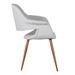Phoebe Mid-Century Dining Chair in Walnut Finish and Gray Fabric - ARL1893