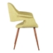 Phoebe Mid-Century Dining Chair in Walnut Finish and Green Fabric - ARL1894
