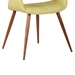 Phoebe Mid-Century Dining Chair in Walnut Finish and Green Fabric - ARL1894