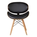 Cassie Mid-Century Dining Chair in Walnut Wood and Black Faux Leather - ARL1896
