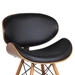 Cassie Mid-Century Dining Chair in Walnut Wood and Black Faux Leather - ARL1896