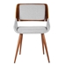 Panda Mid-Century Dining Chair Walnut Finish and Gray Fabric - ARL1898