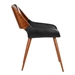 Panda Mid-Century Dining Chair in Walnut Finish and Black Faux Leather - ARL1899